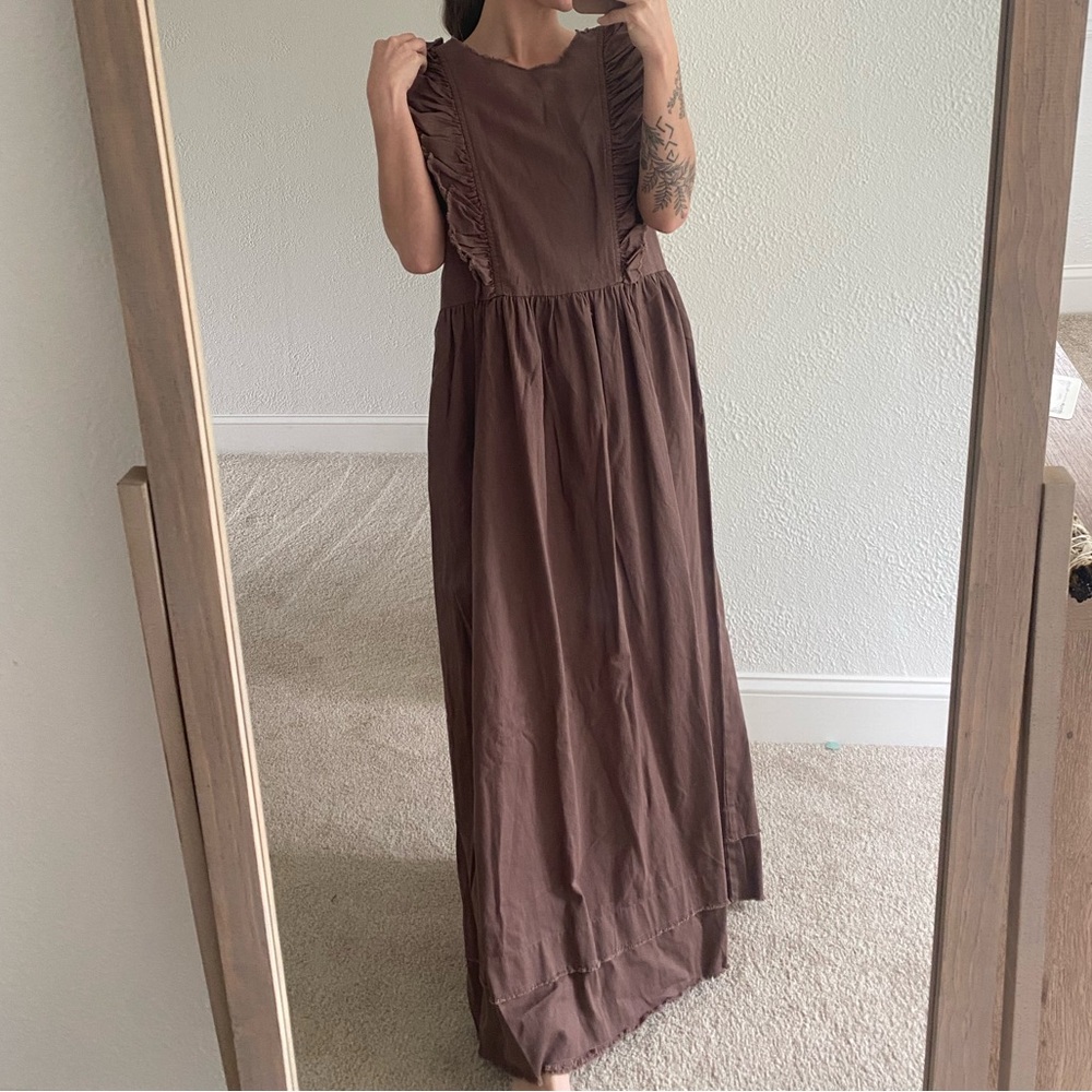 ASOS DESIGN Brown Jean Frayed dress
